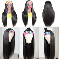 Perruque bandeau en cheveux humains brésiliens vierges Remy, fabriquée à la machine, sans dentelle, vente en gros