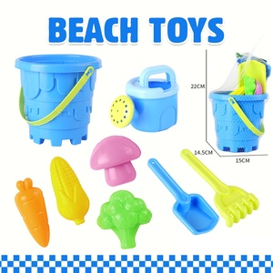 Set di Giocattoli da Spiaggia per Bambini all'Ingrosso, Attrezzi per Castelli di Sabbia con Secchielli, Spruzzini e Stampi per Cibo - Product Image 5