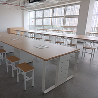 Table de conférence modulaire extensible et réglable LIWEI, petite, moderne et écologique, pour bureau et étude, avec chaises en bois, 10 places, carrée