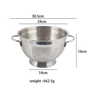 Matte Black Metal <b>Colander</b> for Kitchen 5 Qt Iron <b>Strainer</b> with Wooden Handle Durable Eco-Friendly Modern Tool - Product Image 6