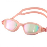 Lunettes de natation OEM en gros pour adultes, verres miroir, vision claire, silicone souple, étanches, pour piscine et extérieur