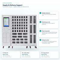 Distributeur automatique intelligent de casiers OEM en acier avec revêtement en poudre, pour outils industriels, cartes de crédit, pièces de monnaie, et armoire de consommables médicaux basée sur le cloud