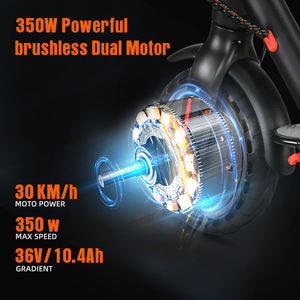 Scooter Elétrico JLM N7 PRO 36V 10.4Ah com Bateria de Liga de Alumínio, Dobrável, Suspensão Dupla, Carga Máxima de 120kg - Product Image 4