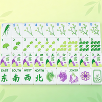 Jeu de Mahjong Américain Thème Côte d'Hydrangea, Tuiles de Mahjong en Acrylique Couleur Pantone Personnalisée, Pièces de Jeu