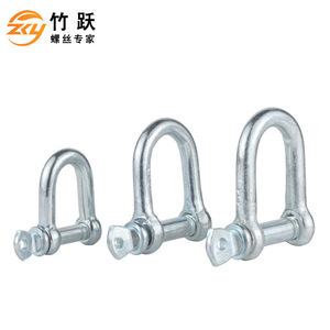Grillete en forma de D Zhuyue de 28 mm galvanizado con pasador de tornillo de cabeza cuadrada para elevación y uso industrial - Product Image 1