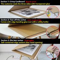 Versandkartons aus Wellpappe für Maßgeschneiderte Stickerei, Kalligraphie, Ölgemälde – Lange Flachverpackungen mit Verschluss