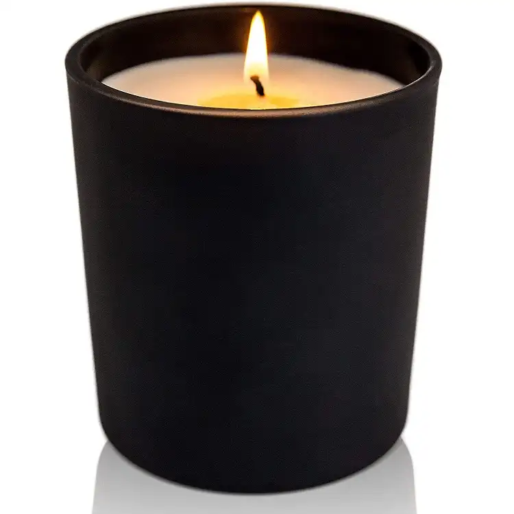 Home decor unscented nero opaco vaso di candela con cera di soia
