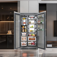 Réfrigérateur encastrable 36 pouces en acier inoxydable, sans givre, écoénergétique, 455 L, double porte, pour hôtel