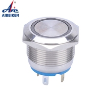 22mm 10A IP67 Autobloquant 1NO1NC CE Bouton poussoir marche-arrêt Interrupteur métallique en acier inoxydable étanche Bouton poussoir avec LED