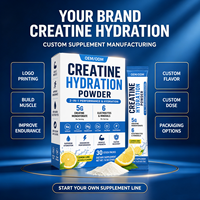 Poudre d'hydratation à la créatine pour adultes sous marque privée, formule personnalisée, mélange de boisson électrolytique en sachet stick, faible teneur en sucre, sans gluten, pour le sport
