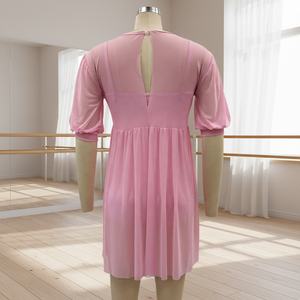 Robe de <span class=keywords><strong>danse</strong></span> lyrique MiDee pour femmes adultes avec manches bouffantes courtes, jupe plissée et justaucorps pour spectacle sur scène - Product Image 2