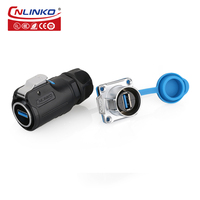 Impermeable Cable Jack de doble puerto USB3.0 conector automotriz