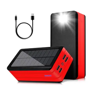 Vente en gros 20000mAh 30000mAh 50000mAh Banque d'énergie solaire Chargeur de téléphone solaire portable extérieur