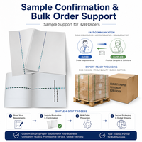 Papier en pâte de coton biodégradable et écologique avec fil de sécurité bleu personnalisé pour certificats, documents, bons de réduction, anti-contrefaçon