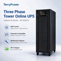 UPS Online Tiga Fasa Frekuensi Tinggi 30KVA/40KVA/60KVA PF1.0 Tipe Tower dengan Baterai Asam Timbal untuk Pusat Data, Industri, dan Telekomunikasi