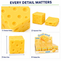 Jouet Squishy Kawaii en forme de cube de fromage, anti-stress, à presser, boîte mystère, jouet sensoriel, ensemble cadeau pour enfants et fêtes