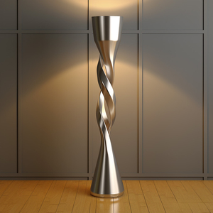 Modern Stainless Steel Floor Lamp with Adjustable Height Dimmable LED <b>Light</b> White Dome Shade <b>Waterproof</b> & DIY for Warehouse Use - Product Image 2