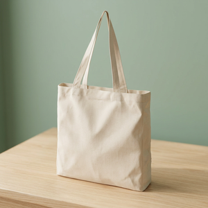 Bolsa de Tela de Algodón Mediana Pheebs de 13L, Base Ancha, 210 G/m, Tejido Reciclado, Lavable, con Patrón de Letras, Modelo de Bolsa Reciclable Ventajosa - Product Image 3