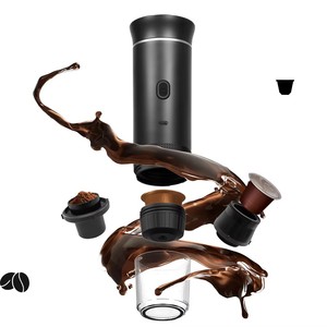 Macchina da Caffè Automatica 20 Bar di Pressione in Acciaio Inox Portatile Alimentata via USB Serbatoio d'Acqua da 60ml Compatibile con Caffè Macinato e Capsule 4 Tazze - Product Image 1