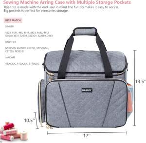 Étui de transport portable gratuit avec plusieurs poches de rangement pour une machine à coudre universelle, sac fourre-tout - Product Image 2