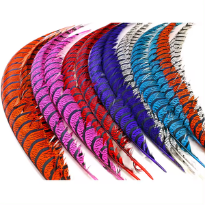 Bán Buôn Chất Lượng Cao Phụ Nữ Ngựa Vằn Gà lôi Đầy Màu Sắc Lông 25-45Inch Cho Lễ Hội Trang Trí - Product Image 5