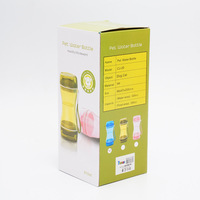 Gobelet de voyage pour animaux de compagnie personnalisable en PP, distributeur d'eau et de nourriture portable 2-en-1 avec logo pour une utilisation en extérieur