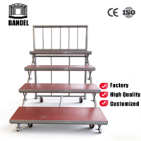 Gradins en aluminium portables pour stades, tribunes mobiles pliables avec roues