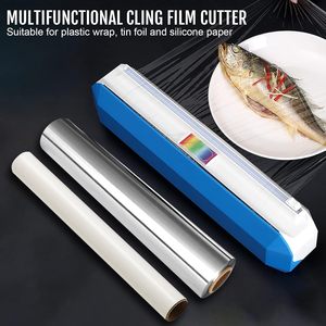 Plastic Wrap Dispenser with Slide <b>Cutter</b>, Reusable Cling Film Dispenser, Multifunctional Kitchen Organizer for Cling Wrap - Product Image 5