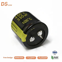 Condensateur électrolytique en aluminium 450V 330uF à clipser, haute température, faible ESR, 30x30mm pour alimentation SMPS, vente en gros