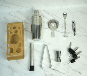 Vente en gros de 12 pièces ensemble shaker à <span class=keywords><strong>cocktail</strong></span> <span class=keywords><strong>kit</strong></span> de barman <span class=keywords><strong>kit</strong></span> d'outils de bar à domicile avec support outils de <span class=keywords><strong>cocktail</strong></span> cadeaux de bar en acier inoxydable - Product Image 5