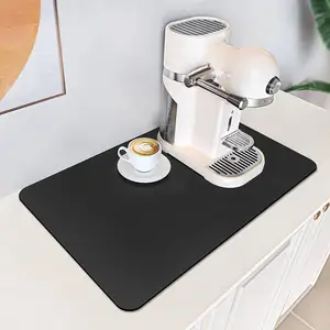 Non Slip Coffee Machine Bar Mats Kitchen Water Absorbent Soft Diatom Custom Dish Drying Mat