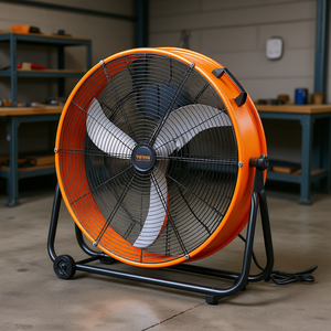 Ventilador Industrial de Tambor Vevor de 24 Pulgadas, Aspas de Aluminio, Velocidad Variable, Eléctrico, Independiente, Naranja - Product Image 2