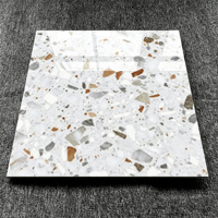Carreaux de sol en porcelaine rectifiée, carreaux de sol en porcelaine soluble 60x60, carreaux de sol en terrazzo poli et émaillé pour salon