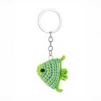 Nouveau porte-clés pendentif ange poisson en crochet mignon, fait main, poisson tropical tricoté, breloque créative pour sac