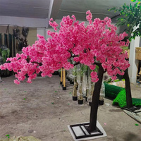 M57 pohon bunga Sakura Jepang palsu pernikahan pohon bunga Sakura buatan merah muda pohon bunga Sakura untuk dekorasi dalam dan luar ruangan