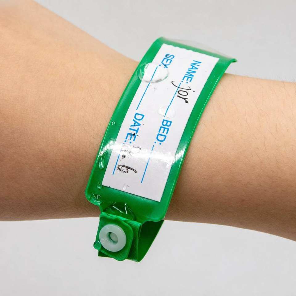 Promotional Solid Color Pvc Insert Card Hospital Barcode Wristbands ...