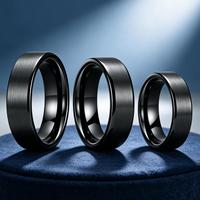 Bagues en tungstène plaqué noir PVD, bagues d'éternité, ensemble de bagues de 4 mm, 6 mm, 8 mm pour hommes, femmes, bijoux de mariage pour couples