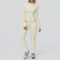 Femmes automne et hiver décontracté tout match costume fermeture éclair coupe-vent chaud Plus velours costume course en plein air Fitness costume