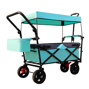 Chariot utilitaire pliable robuste de haute qualité Push Pull <span class=keywords><strong>Wagon</strong></span> poussette auvent pour le stockage des achats en plein air industriel - Product Image 1