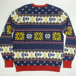 Men Ugly Christmas Sweater Beer Can Hop Jacquard Pullover Custom Logo Xmas Jumper Holiday Party Knit Sweater - Product Image 2
