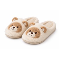 Pantoufles en peluche en forme d'ours en peluche, semelle légère en EVA, chaussures d'intérieur douces