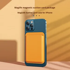 Porte-cartes magnétique compatible avec les appareils Apple iPhone 16 Pro, en similicuir, autocollant dorsal en PU résistant pour <span class=keywords><strong>carte</strong></span> de crédit - Product Image 2