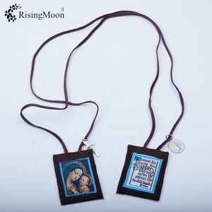 Escapularios Bordados Personalizados de Guadalupe en Color Marrón, Regalos <span class=keywords><strong>para</strong></span> Mujeres y <span class=keywords><strong>Rosario</strong></span> con Medalla y <span class=keywords><strong>Crucifijo</strong></span> - Product Image 3