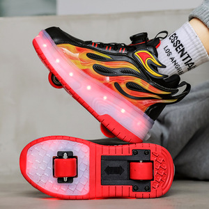 Chaussures de roller automatiques à 2 roues pour garçons, filles et unisexe, pour activités de plein air et fitness, avec semelle intérieure en EVA - Product Image 3