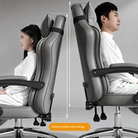Chaise de bureau, de salle à manger ou de jeu ergonomique, moderne, avec revêtement imperméable, base solide, dossier robuste, assise extra large et rembourrage épais
