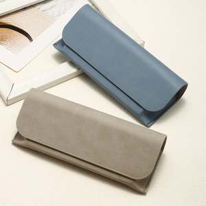 Étui à lunettes rigide en cuir PU, couleur unie, anti-compression, personnalisable avec logo, portable, unisexe - Product Image 2