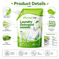 Sachet d'emballage personnalisé imprimé réutilisable en plastique pour recharge de lessive liquide, avec bec verseur et pochette