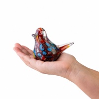 Décoration d'art moderne artisanale, figurine d'oiseau en verre de Murano émaillé, paon coloré, décoration de bureau à domicile, cadeau