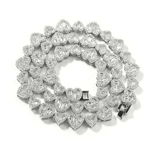 Collana Di Tendenza con Cuore in Zirconia Cubica Taglio Baguette e Bracciale con Cuori Grandi e Piccoli Gioielli Alla Moda per Donna e <span class=keywords><strong>Uomo</strong></span> - Product Image 1