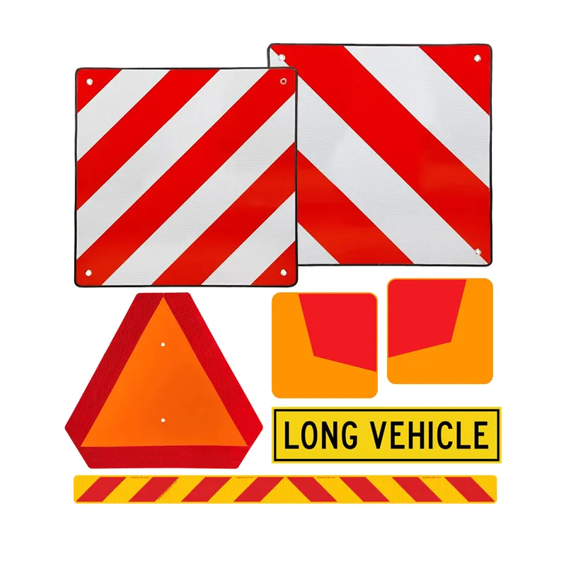 علامة تحذير عاكسة للشاحنة, 50 × 50 سنتيمتر ، 2 في 1 ، علامة عاكسة خلفية ، علامة تحذير خلفية للشاحنة لعكس لوحة تحذير للسيارة